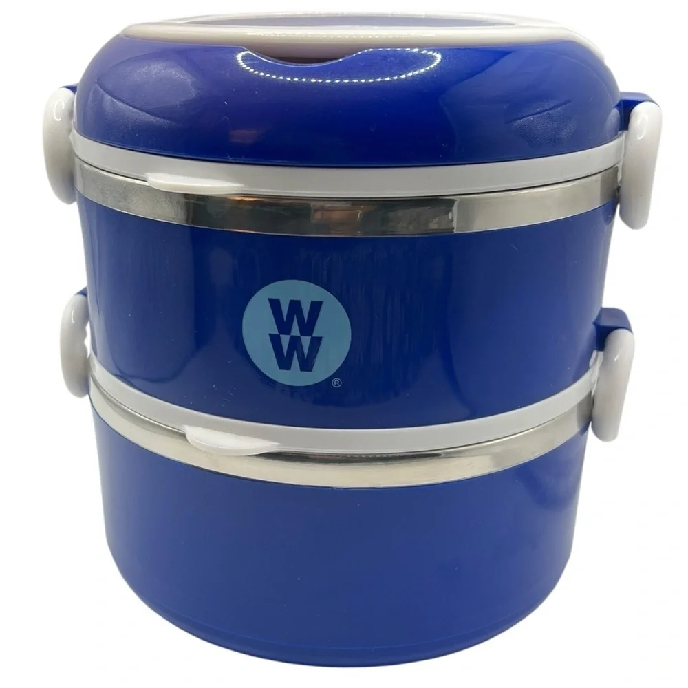 Weight Watchers WW Stainless & Plastic Stackable Portable Bento Lunch Box - Blue
